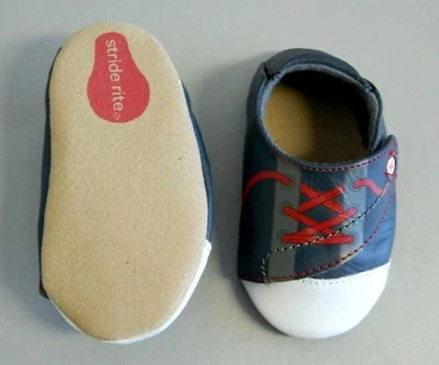 Stride Rite Crib & Crawl Infant Baby Boy's Newborn Shoes Navy 3-6 Months New  — 第 1/4 张图片