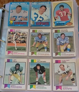1970's Football Cards Sheet Of 9 #10 - Picture 1 of 2