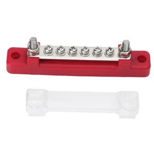 ˘6 Terminal Distribution Block Bus Bar With PC Protection Cover M4 Screws M6 - Picture 1 of 12