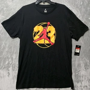 T-shirt Michael Air Jordan Flight 23 uomo L nera Jordan Jumpman cotone nuova con etichetta - Foto 1 di 7