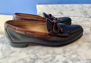 ALLEN EDMONDS Woodstock EE. UU. Kiltie Borgoña Buey Negro Mocasines Zapatos Hombres 11.5E Ancho - Imagen 1 de 19