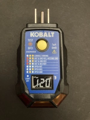 Kobalt Receptacle GFCI Outlet Tester. Great Condition - Image 1 of 4
