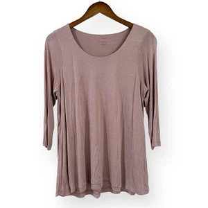 J. Jill Pure Jill Supersoft 3/4 Sleeve Elliptical Tee Womens Size S Mauve Pink - Picture 1 of 10