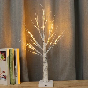 Beleuchteter Birkenbaum 24-LED-Bonsai-Baum USB-Batterie mit Beleuchtung. - Picture 1 of 10