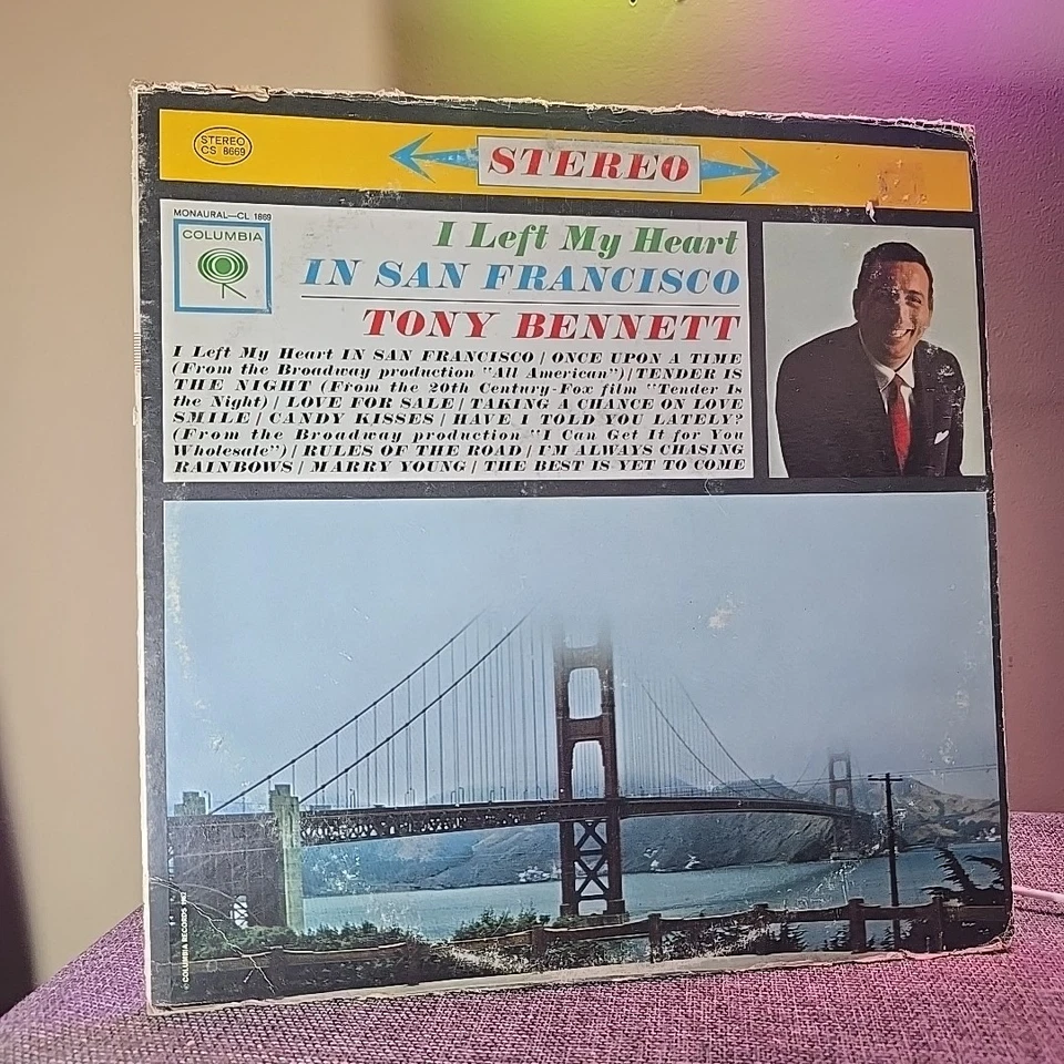 Tony Bennett–I Left My Heart in San Francisco–1962 Columbia–CS 8669 Vinyl Record Foto 1 de 4