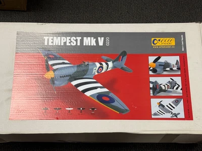 New in Box Alpha Models Tempest Mk V RC Remote Control Electric Airplane Kit - Image 1 of 3
