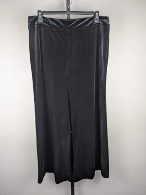 Oscar by Oscar De La Renta talla 16 negro terciopelo pierna ancha pantalones cremallera lateral Foto 1 de 4