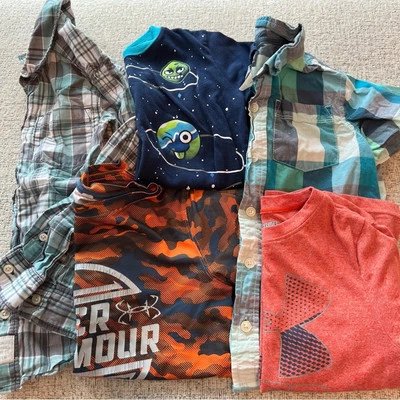 LOTE de 5 piezas de tops para niños talla 6 primavera y verano Under Armour Space Plaid Foto 1 de 4