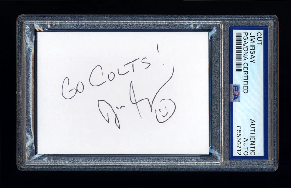 JIM IRSAY SIGNED MINT CUT PSA/DNA AUTOGRAPHED NFL INDIANAPOLIS COLTS OWNER - Image 1 of 1