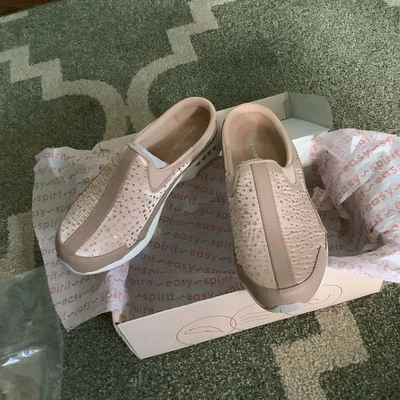 NEW Easy Spirit Travelstones Pink Rhinestone Mule Comfort Shoes Wms 7.5 Wide - Image 1 of 4