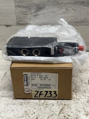 BURKERT 0475 H 8,0 PB G1/4 PN2-8bar 220-240v — — 3/2 路气动阀 全新 — 第 1/4 张图片