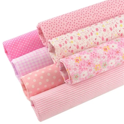 7 Pieces Cotton Fabric Plain Print 20"x20" Comfortable Patchwork Quilting Fab... - Image 1 of 4