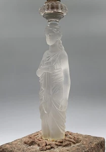 Lámpara de mesa antigua francesa de baccarat de vidrio esmerilado de principios del siglo XX - Imagen 1 de 20