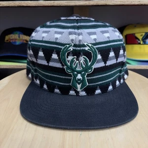Mitchell Ness Milwaukee Bucks Hat - Knit - Aztec Stripe - Snapback - CLEANED! - Picture 1 of 6