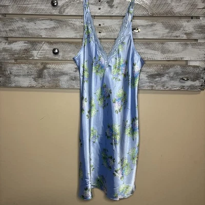 JACLYN SMITH M 码蓝色细肩带睡衣睡衣 100% 聚酯纤维 — 第 1/4 张图片