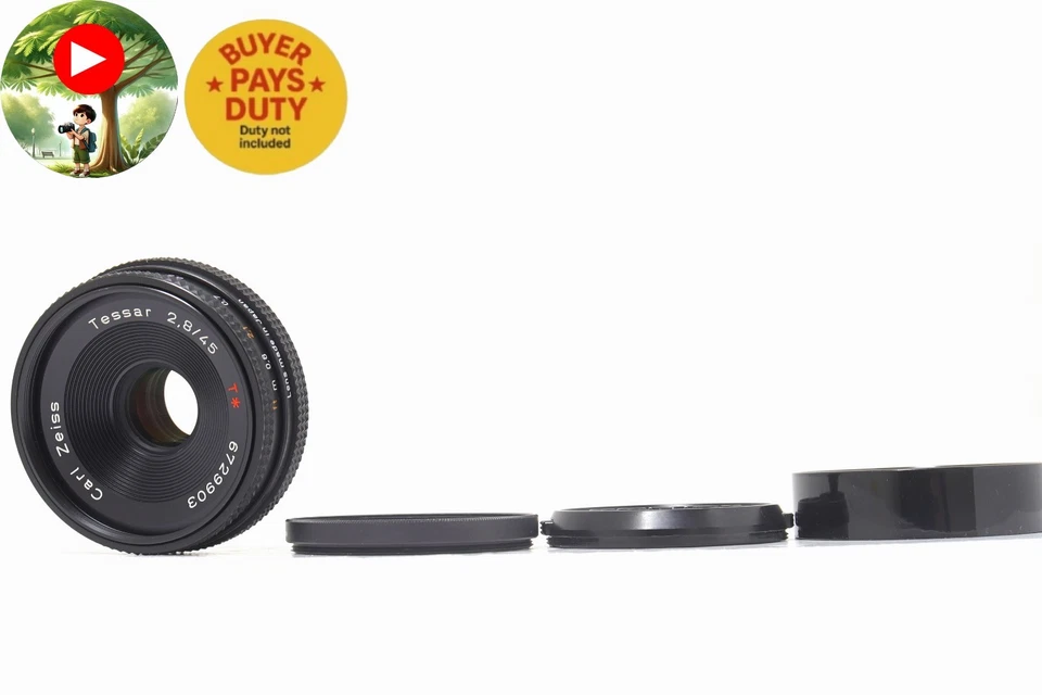 [Near MINT]  Contax Carl Zeiss Tessar T* 45mm f/2.8 AEJ CY Mount Lens From JAPAN - Image 1 of 4