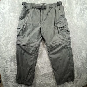BC Clothing Men's Convertible Cargo Hiking Pants Shorts Belted Gray Size L x 30 - Picture 1 of 9