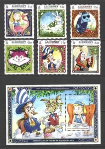 Alderney 2015 Alice in Wonderland Mint MNH Set + Sheet - Picture 1 of 1