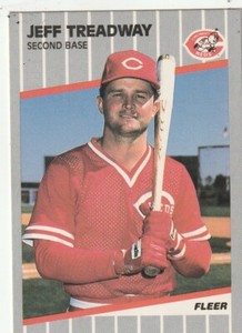 FREE SHIPPING-MINT-1989 Fleer #173 Jeff Treadway Cincinnati Reds +BONUS CARDS