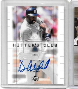 DAVE WINFIELD 1999-2000 UPPER DECK HITTER'S CLUB CERTIFIED AUTOGRAPH N.Y.YANKEES