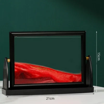 Вращающийся песок искусства картина дизайн прямоугольник / круглый песочные часы дисплей подарок новый - Изображение 1 из 4