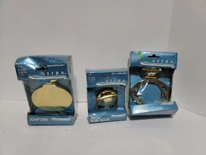 VTG Bathroom Fixture Golden brass Decor Bathware soap dish,brush/tumbler hook - Picture 1 of 7