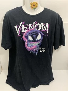 Marvel Shirt Men's Size XL Black Venom Graphic Tee Casual Short Sleeve - Picture 1 of 5