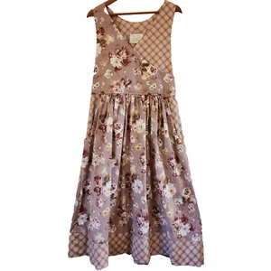 Dee's Design Handmade Dress floral Plaid Pattern XL Retro Cottage Core Farm Core - Picture 1 of 20