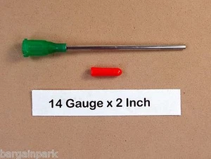 50 Piece 14 Gauge 2" Blunt Dispensing Needles & Soft Caps (25 Needles & 25 Caps) - Picture 1 of 12