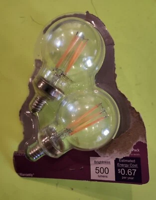 Philips Warm Glow 60w/5.5w LED Soft White G16.5 Candelabra Dimmable Bulb 2pk - Image 1 of 2