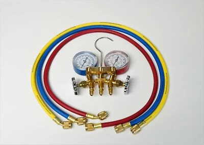 33636 Mastercool Air Conditioning HVAC Refrigeration Manifold w/ 36" Charging - Image 1 of 4