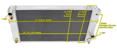 96-05 26" Núcleo Chevrolet/GMC Aluminio 3 Filas Núcleo KR Champion Radiador Foto 1 de 4