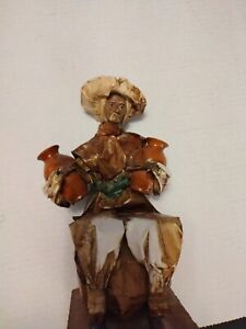 Vintage Mexican Paper Mache Folk Art Figurine Woman