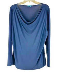 J. MCLAUGHLIN dunkelblauer Pullover Strick Oberteil Gr. XL Damen Wasserfallausschnitt - Bild 1 von 7