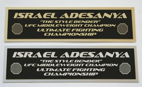 Israel Adesanya UFC nameplate for signed autographed mma gloves photo or case Cover