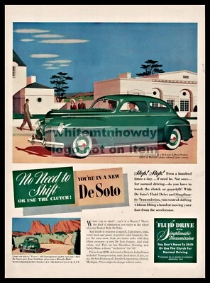 1941 DESOTO Deluxe 2 Portas Sedan Verde Carro Antigo AD - Imagem 1 de 3