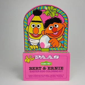 Vintage PAAS Bert & Ernie Sesame Street Pure Food Easter Egg Coloring Kit Set - Picture 1 of 5