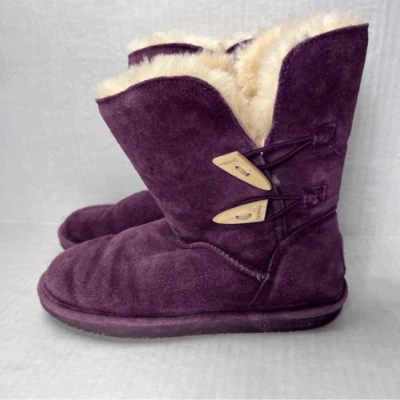 Bearpaw Abigail Boots 8 Women’s Purple 682W Suede Wool Sheepskinr Pull On Calf - Image 1 of 4