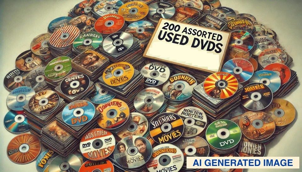 Wholesale DVD Lot - 200 Used Movies - Assorted Titles for Every Taste Foto 1 de 1