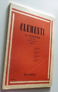 SPARTITO MUSICALE CLEMENTI 12 SONATE OP. 36 37 38 PIANOFORTE RICORDI - Picture 1 of 1
