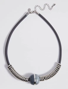 M&S SKIN KIND COLLECTION OPAQUE BIG BALL COLLAR CHOKER NECKLACE - NEW - Picture 1 of 2