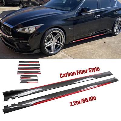 Carbon Fiber 2.2m/86.6in Side Skirt Extension Spoiler Splitter For Honda Odyssey Foto 1 de 4