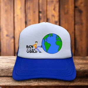 Boy Meets World Mens Trucker Hat Blue Snapback 90s Teen Sitcom TGIF Baseball Cap - Picture 1 of 7