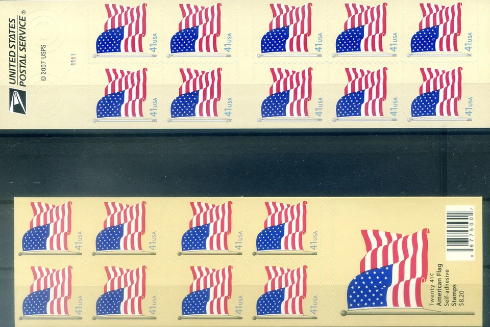 Bandiera 2007. 2 minifogli tipo libretto (da 10 e da 20 francobolli). - Immagine 1 di 1