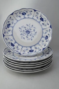 Set of 7 - CHRISTINEHOLM Echt Cobalt Blue White Porcelain Plate Germany ~10.5" - Picture 1 of 16