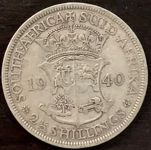 1940 SOUTH AFRICA Large GEORGE VI Shields OLD Silver 2 1/2 Shillings Coin i82864 - Picture 1 of 2