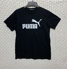 Puma Shirt Boys XL 18/20 Black Center Logo Spellout Graphic Casual School Crew T