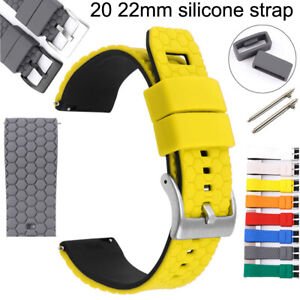 Sport Silicone Rubber Watch Strap 20mm 22mm Quick Release Bracelet Generic Band