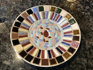 Mid Century Modern Mosaic Tile Trinket Dish 8” MCM Japan 1960’s BEAUTIFUL - Picture 1 of 18