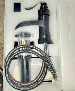 Oil Rubbed Vessel Sink Faucet Waterfall Bathroom Faucets Single Handle w/ Pop Up - Picture 1 of 10